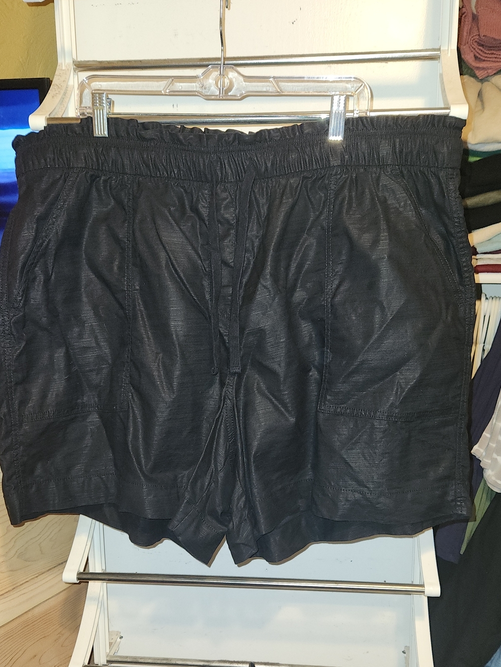Lane Bryant Black Drawstring Casual Shorts Sz 22/24